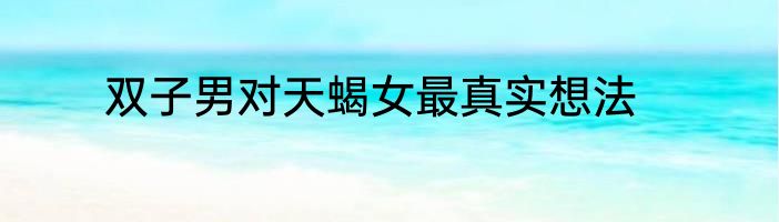 双子男对天蝎女最真实想法
