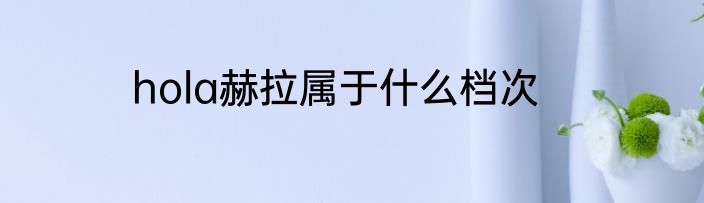 hola赫拉属于什么档次