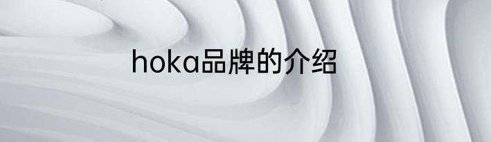 hoka品牌的介绍