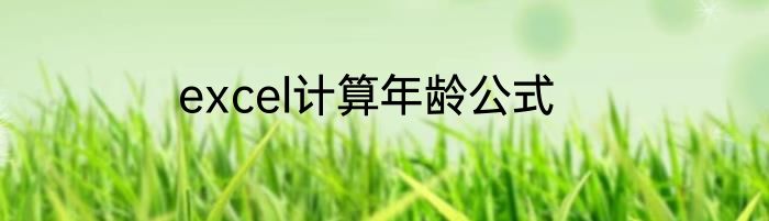 excel计算年龄公式