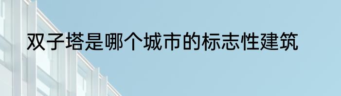 双子塔是哪个城市的标志性建筑