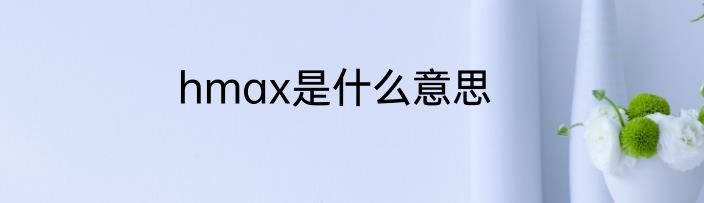 hmax是什么意思