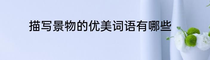 描写景物的优美词语有哪些