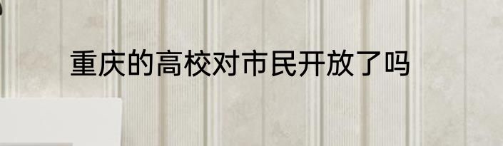 重庆的高校对市民开放了吗