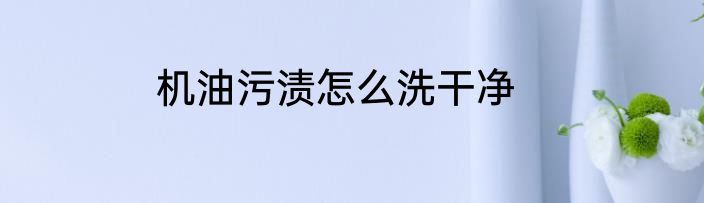 机油污渍怎么洗干净