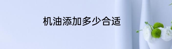 机油添加多少合适