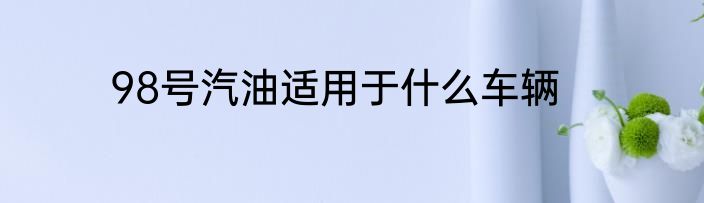 98号汽油适用于什么车辆