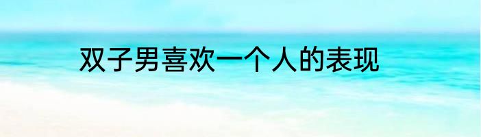 双子男喜欢一个人的表现
