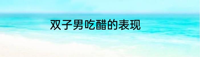 双子男吃醋的表现