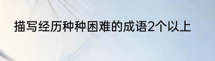 描写经历种种困难的成语2个以上