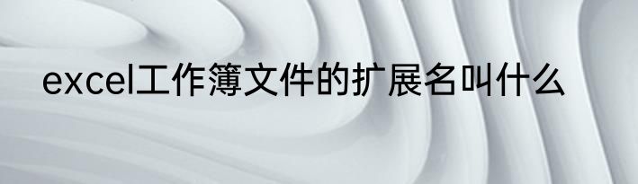 excel工作簿文件的扩展名叫什么