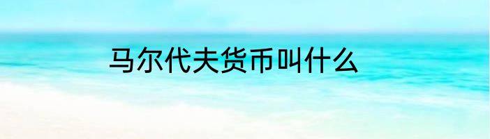 马尔代夫货币叫什么
