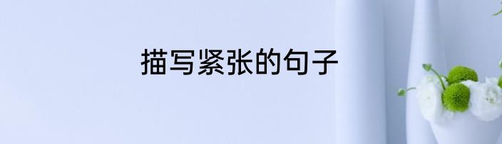 描写紧张的句子