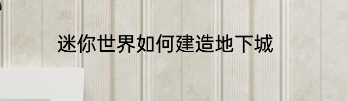 迷你世界如何建造地下城