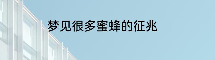 梦见很多蜜蜂的征兆