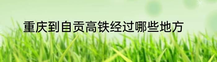 重庆到自贡高铁经过哪些地方