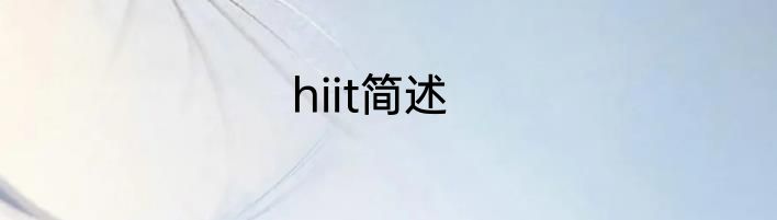 hiit简述