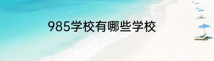 985学校有哪些学校