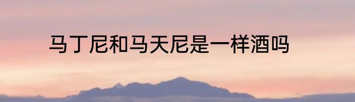 马丁尼和马天尼是一样酒吗