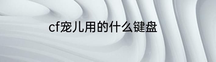cf宠儿用的什么键盘