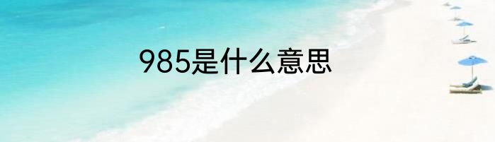 985是什么意思