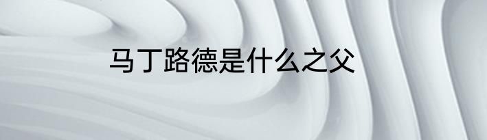 马丁路德是什么之父