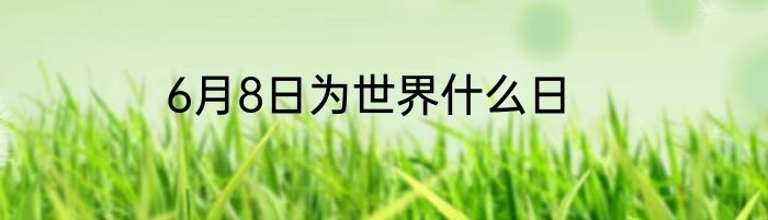 6月8日为世界什么日