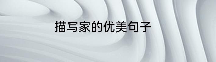 描写家的优美句子