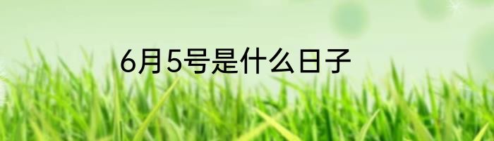 6月5号是什么日子