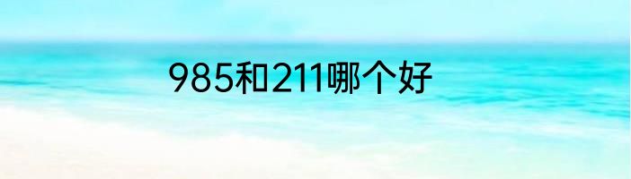 985和211哪个好