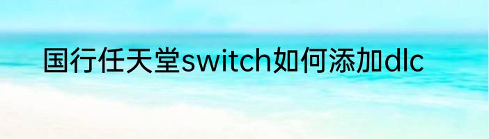 国行任天堂switch如何添加dlc
