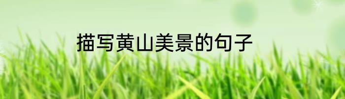 描写黄山美景的句子