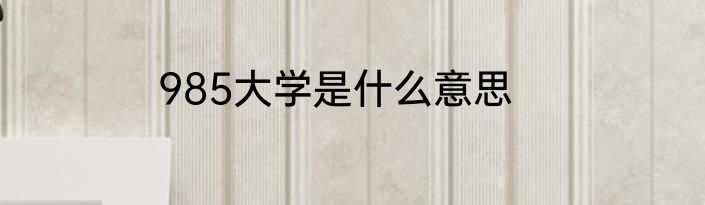985大学是什么意思