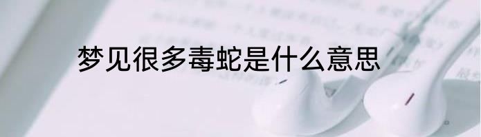 梦见很多毒蛇是什么意思