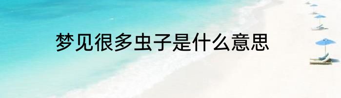 梦见很多虫子是什么意思