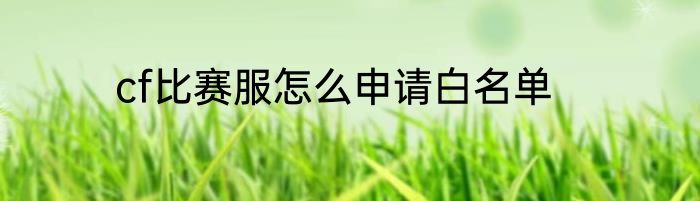 cf比赛服怎么申请白名单