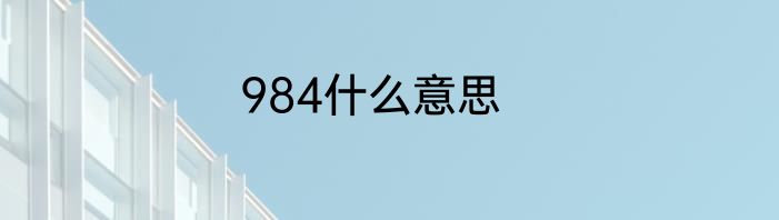 984什么意思