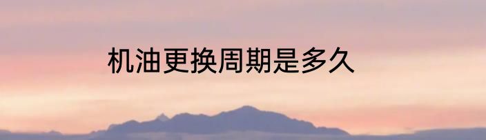 机油更换周期是多久