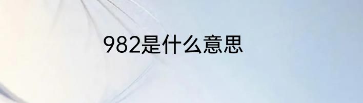 982是什么意思