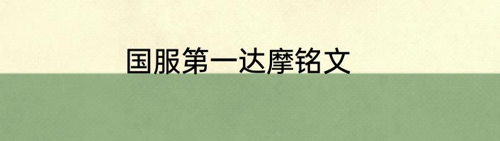 国服第一达摩铭文