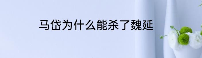 马岱为什么能杀了魏延