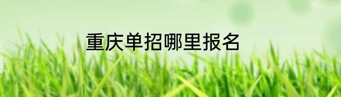 重庆单招哪里报名