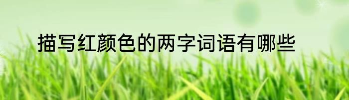 描写红颜色的两字词语有哪些