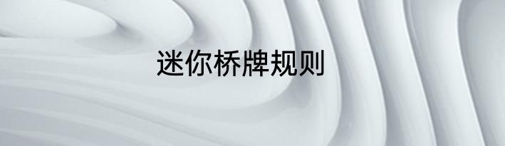 迷你桥牌规则
