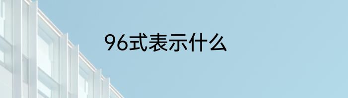 96式表示什么