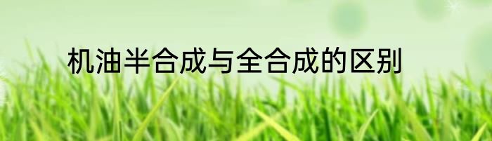机油半合成与全合成的区别
