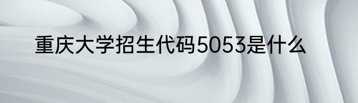 重庆大学招生代码5053是什么