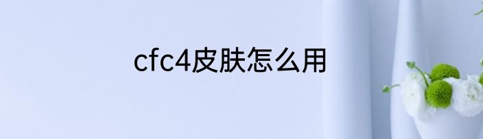 cfc4皮肤怎么用