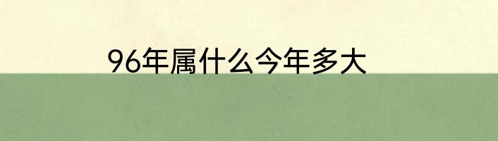 96年属什么今年多大