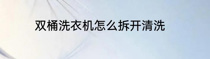 双桶洗衣机怎么拆开清洗